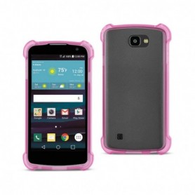 LG Spree Clear Bumper Case With Air Cushion Protection In Clear Hot Pink