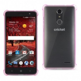 Zte Grand X4 Clear Bumper Case With Air Cushion Protection In Clear Hot Pink