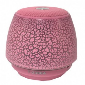 Portable USB FM Radio Bluethooth Speaker with LED transition button and loud bass In Pink