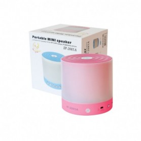 Portable USB FM Radio Bluethooth Speaker with LED transition button and loud bass In Pink