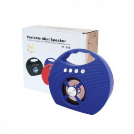 Portable USB FM Radio Bluethooth Speaker Music Player with lights and handle In Blue