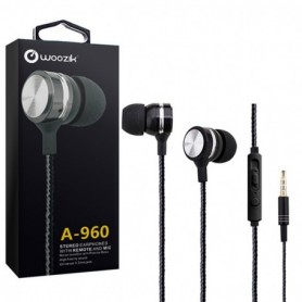 A960 In-Ear Noise Isolating Heavy Bass Headphones with Mic In Black