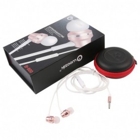 B800 In-Ear Noise Isolating Heavy Bass Headphones with Mic In Rose Gold