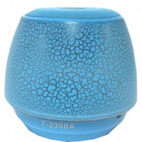 Portable USB FM Radio Bluethooth Speaker with LED transition button and loud bass In Blue