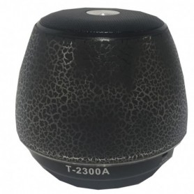 Portable USB FM Radio Bluethooth Speaker with LED transition button and loud bass In Black