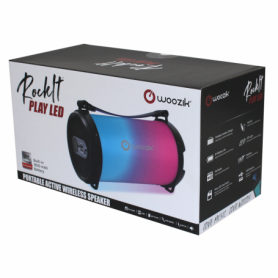 Rockit Play LED Bluetooth Speaker FM Radio, USB, AUX, Micro SD Card Support Carrying Strap
