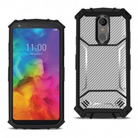 LG Q7 PLUS Carbon Fiber Hard-shell Case In Gray