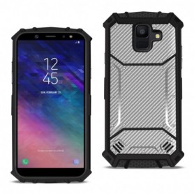 Samsung Galaxy A6 Carbon Fiber Hard-shell Case In Gray