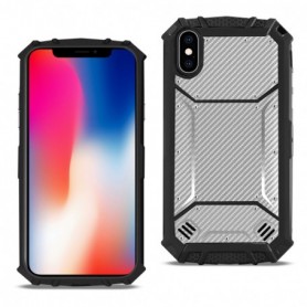 APPLE IPHONE X Carbon Fiber Hard-shell Case In Gray