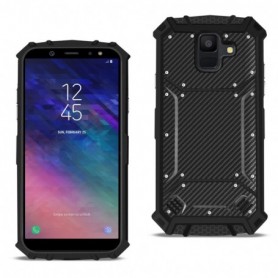 Samsung Galaxy A6 Carbon Fiber Hard-shell Case In Black