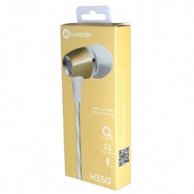 H350 Wired In-Ear Bass Headphones Headsets Earbuds With Microphone Stereo Earphones In Gold
