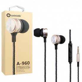 Metal in-Ear Earbuds Headphones with Mic & Volume Control Music Stereo Headset In Gold