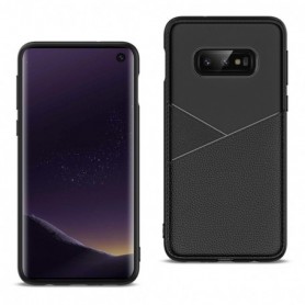 SAMSUNG GALAXY S10 Lite(S10e) TPU Leather feel Case Leather Fit Flexible Slim Premium Case in Black