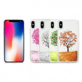 iPhone X Clear Bumper Cases(4pcs) with Tree Design In Four Seasonal Colors