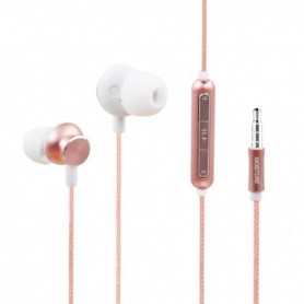 Bass Earphones with Monibearing Mic In Pink