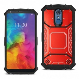 LG Q7 Plus Metallic Front Cover Case In Red