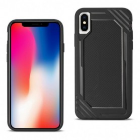 iPhone X Slim-Fit Flexible Soft TPU Strong Rubber Bumper Anti-Slip Grip Protective Armor in Black