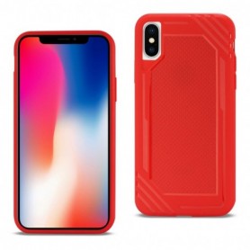 iPhone X Slim-Fit Flexible Soft TPU Strong Rubber Bumper Anti-Slip Grip Protective Armor In Red