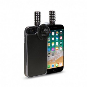 iPhone 7 Perfume Case With Rose Design PU Leather On The Back Black Color With Black Rose