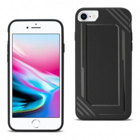 iPhone 7/8/SE2Slim-Fit Flexible Soft TPU Strong Rubber Bumper Anti-Slip Grip Protective Armor in Black