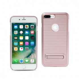 iPhone 7/8/SE2 Metal Brushed Texture Case With Kickstand In Rose Gold