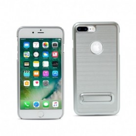 iPhone 7/8/SE2 Metal Brushed Texture Case With Kickstand In Silver