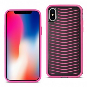 iPhone X Grip Case Multi Layer Protection Cover In Black And Hot Pink