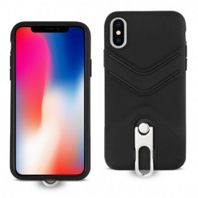 360 Degree Rotatable Stand Slim-Fit PC With TPU Protective Cover for Apple iPhone X In Black