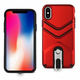 360 Degree Rotatable Stand Slim-Fit PC With TPU Protective Cover for Apple iPhone X In Red