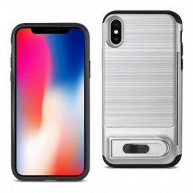 iPhone Semi-Automatic Card Holding Wallet Case for Apple iPhone X Silver Color