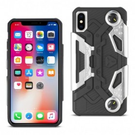 Crab Smart Phone Case for iPhone X  with Foldable Joystick and Holder In Silver
