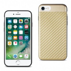 iPhone 7/8/SE2 Carbon fiber Style With Brushed Aluminum Metal Cover