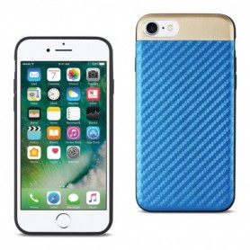 iPhone 7/8/SE2 Carbon fiber Style With Brushed Aluminum Metal Cover