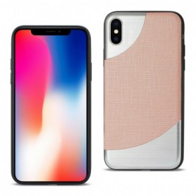 iPhone X Slim Case Protective Luxury Brushed Metal and Nanmu Cloth Pattern Elegant Fashion Style
