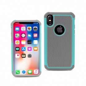 IPHONE X HYBRID DUAL LAYER PROTECTIVE CASE IN GRAY BLUE