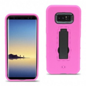 Samsung Galaxy S8 Hybrid Dual Layer Protective Case With Kick-Stand In Hot Pink