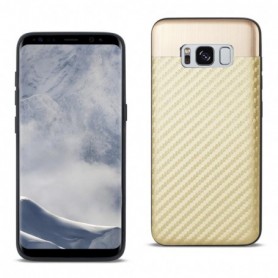 Samsung S8 Plus Carbon fiber Style With Brushed Aluminum Metal Cover