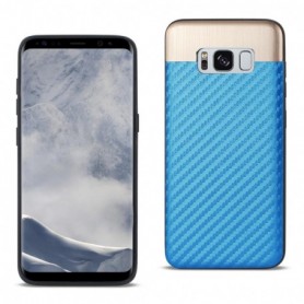 Samsung S8 Plus Carbon fiber Style With Brushed Aluminum Metal Cover