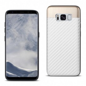 Samsung S8 Plus Carbon fiber Style With Brushed Aluminum Metal Cover