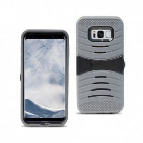 Samsung Galaxy S8 Hybrid Dual Layer Protective Case With Kick-Stand In Gray