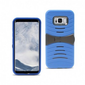 Samsung Galaxy S8 Plus Hybrid Dual Layer Protective Case With Kick-Stand In Blue