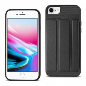 iPhone 7/8/SE2/6/6S Wallet Flip Leather Feel Cover Card Holder with KickStand in Black