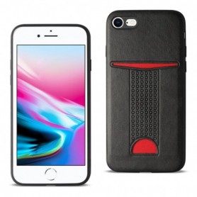 Wallet Case with Card Holder Slot, Slim Shockproof Protective Cover foriPhone 7/8/SE2/6/6S in Black