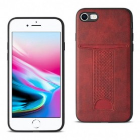 Wallet Case with Card Holder Slot, Slim Shockproof Protective Cover for iPhone 8/iPhone 7 in Red