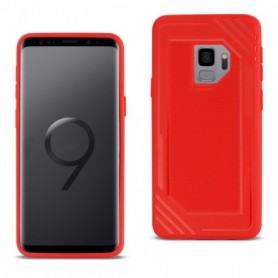 Samsung Galaxy S9 Slim-Fit  Soft TPU Rubber Bumper Anti-Slip Grip Protective Armor in Red