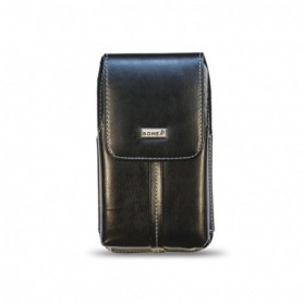 BOMEA Leather Vertical Pouch With Metal Logo In Black for iPhone 6 Plus