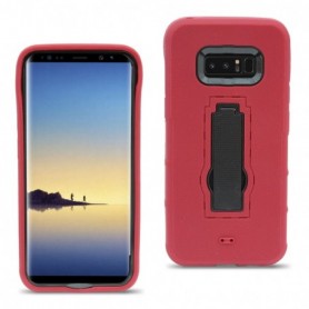 Samsung Galaxy S8 Plus Hybrid Dual Layer Protective Case With Kick-Stand In Red