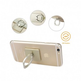 UNIVERSAL METAL RING GRIP HOLDER WITH HOOK IN GOLD