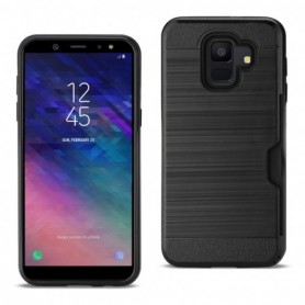 Samsung Galaxy A6 Slim Armor Hybrid Case With Card Holder In Black