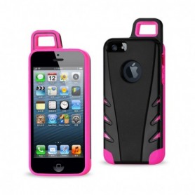 APPLE IPHONE 5/5S/SE ARMOR CASES-BLACK HOT PINK